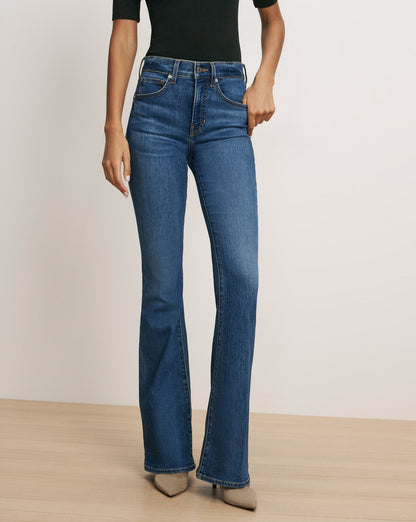 Veronica Beard | Beverly High Rise Skinny Flared Jeans Bright Blue