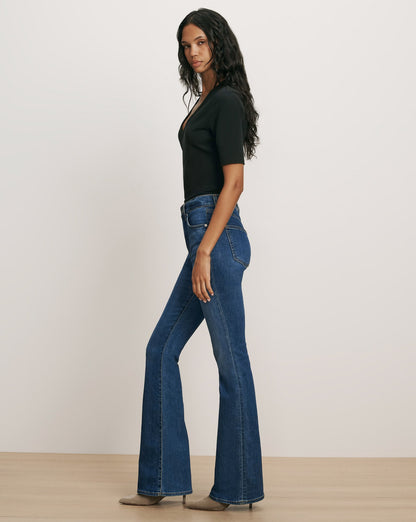 Veronica Beard | Beverly High Rise Skinny Flared Jeans Bright Blue