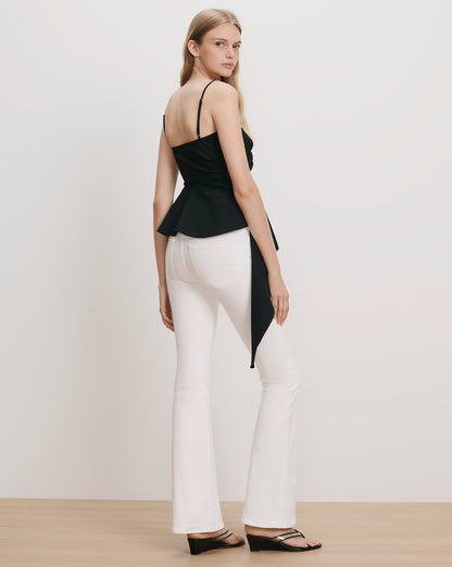Veronica Beard | Beverly Skinny Flared White Jeans White