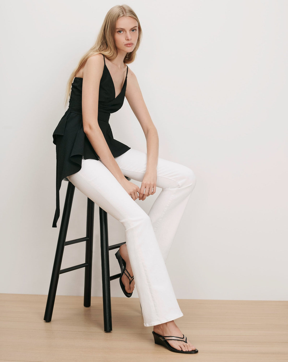 Veronica Beard | Beverly Skinny Flared White Jeans White