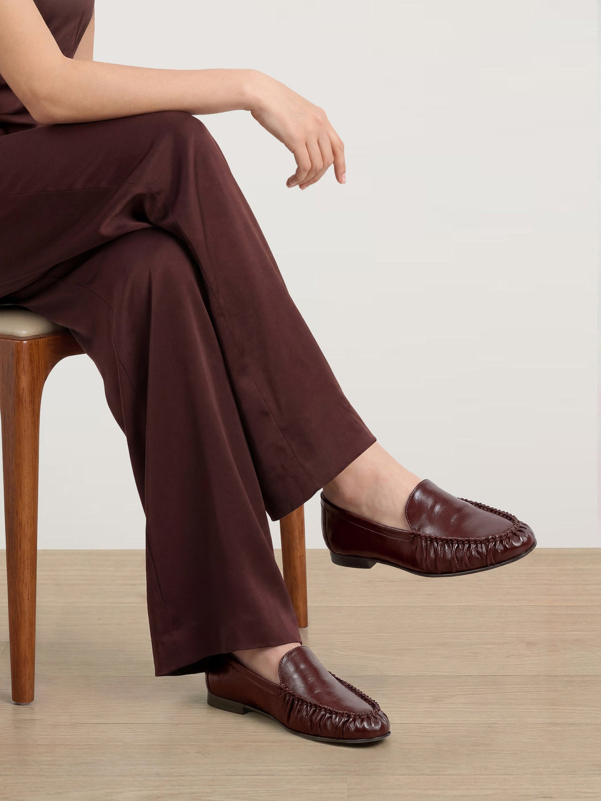 Veronica Beard | Prilla Leather Loafer in Burgundy Pinot Noir Pinot Noir