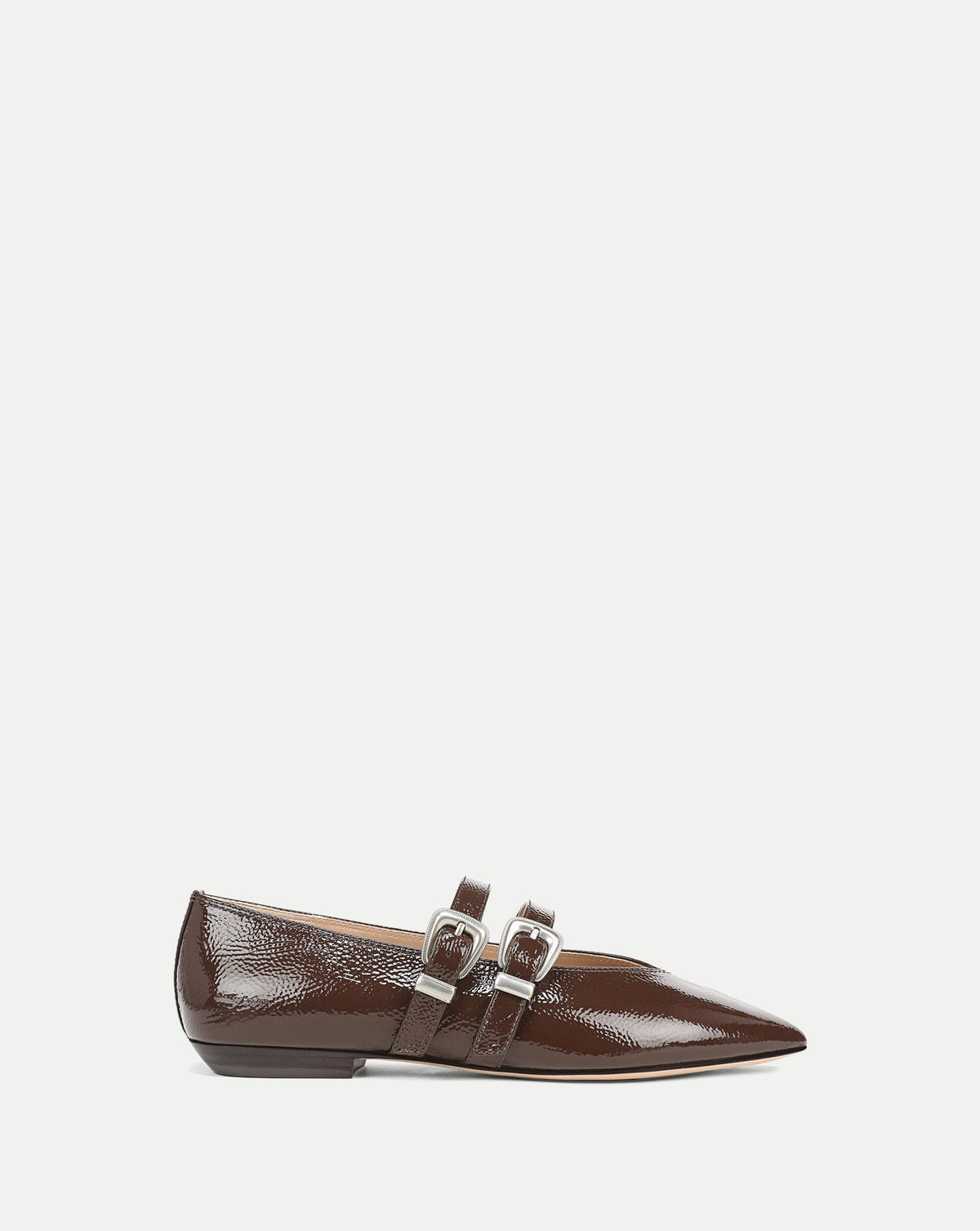 Veronica Beard | Bancroft Leather Double Strap Mary Jane Flat in Dark Brown Espresso