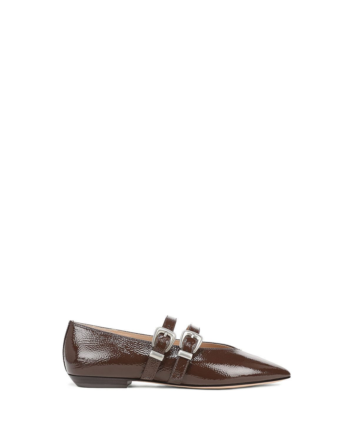 Veronica Beard | Bancroft Leather Double Strap Mary Jane Flat in Dark Brown Espresso