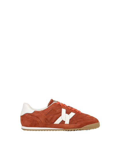 Veronica Beard | Natalia Suede Sneaker in Rust Orange Rust