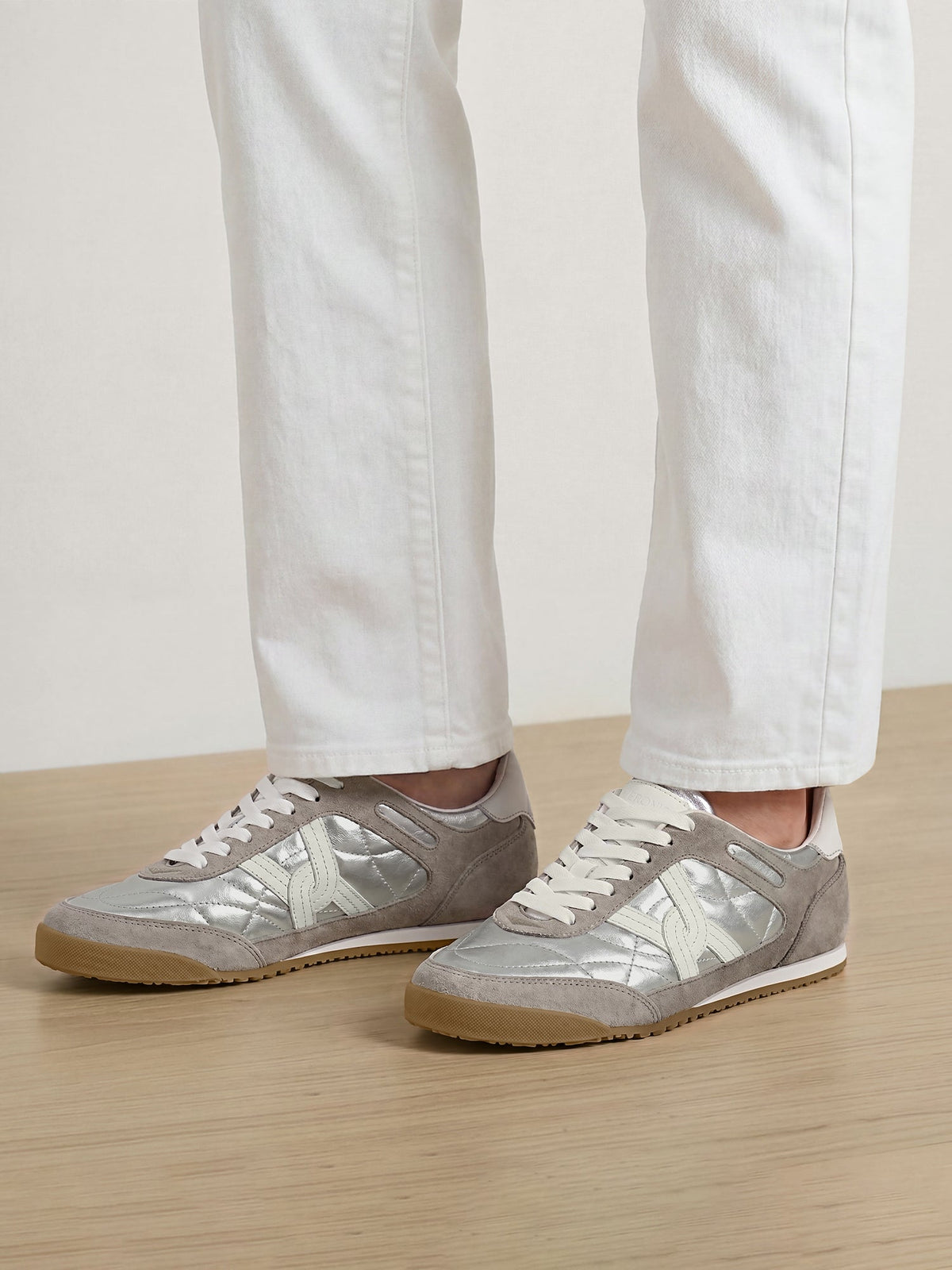Veronica Beard | Natalia Suede Sneaker in Silver/Grey Silver/Grey