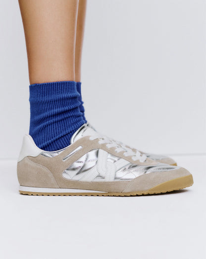 Veronica Beard | Natalia Suede Sneaker in Silver/Grey Silver/Grey