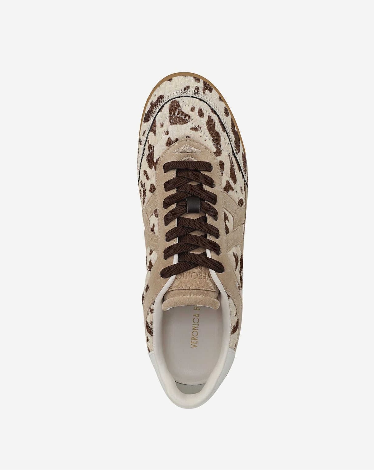 Veronica Beard | Natalia Calf Hair Sneaker in Cow Print Sand/Brown Multi Sand/Brown Multi