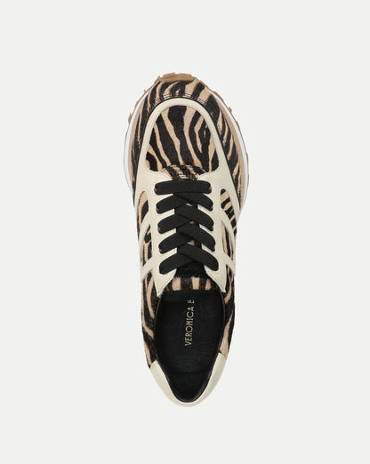 Veronica Beard | Valentina Calf Hair Sneaker in Zebra Ziger