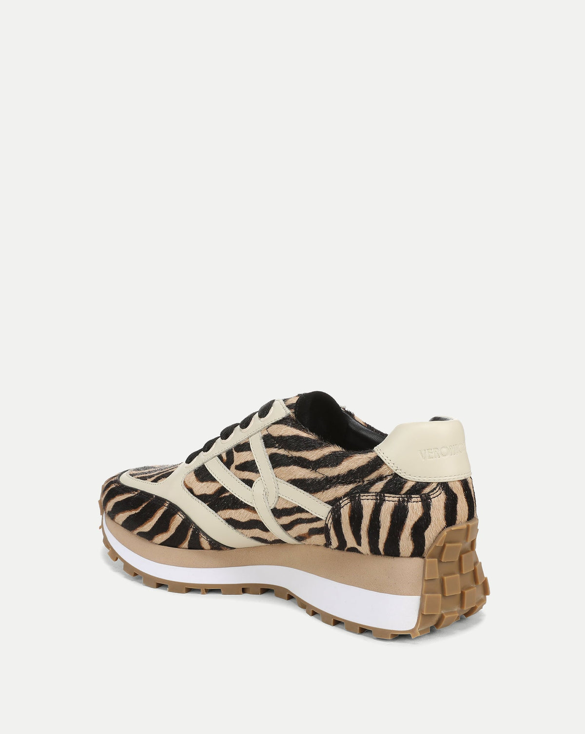 Veronica Beard | Valentina Calf Hair Sneaker in Zebra Ziger