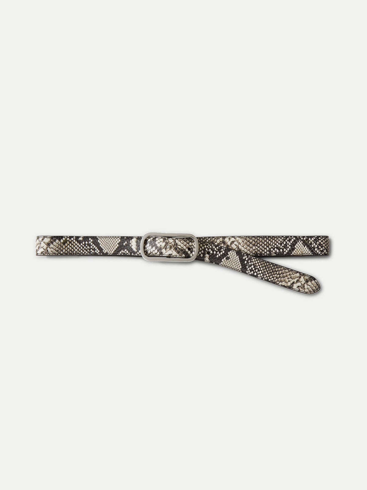Veronica Beard | Snake-Embossed Loop Belt in Grey & Black Natural Multi