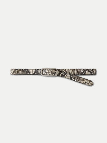 Veronica Beard | Snake-Embossed Loop Belt in Grey & Black Natural Multi