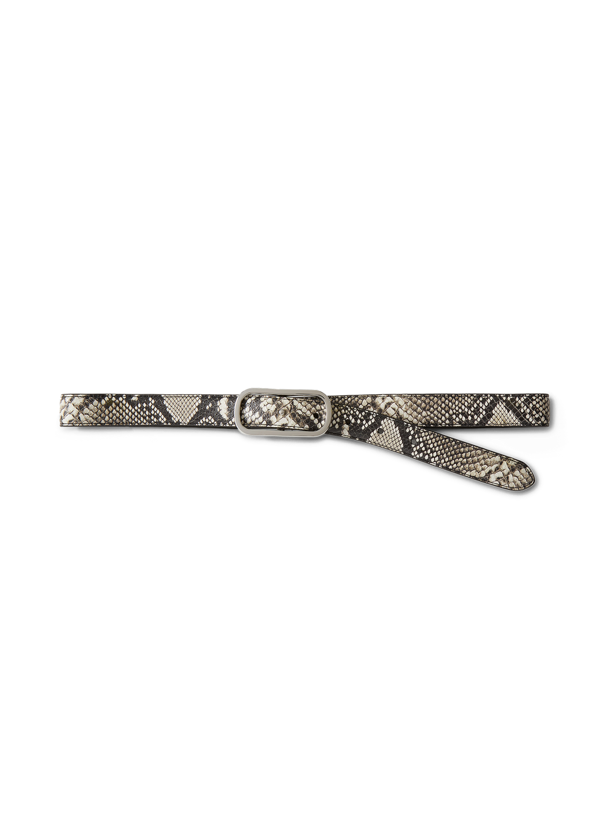 Veronica Beard | Snake-Embossed Loop Belt in Grey & Black Natural Multi