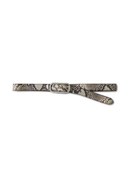 Veronica Beard | Snake-Embossed Loop Belt in Grey & Black Natural Multi