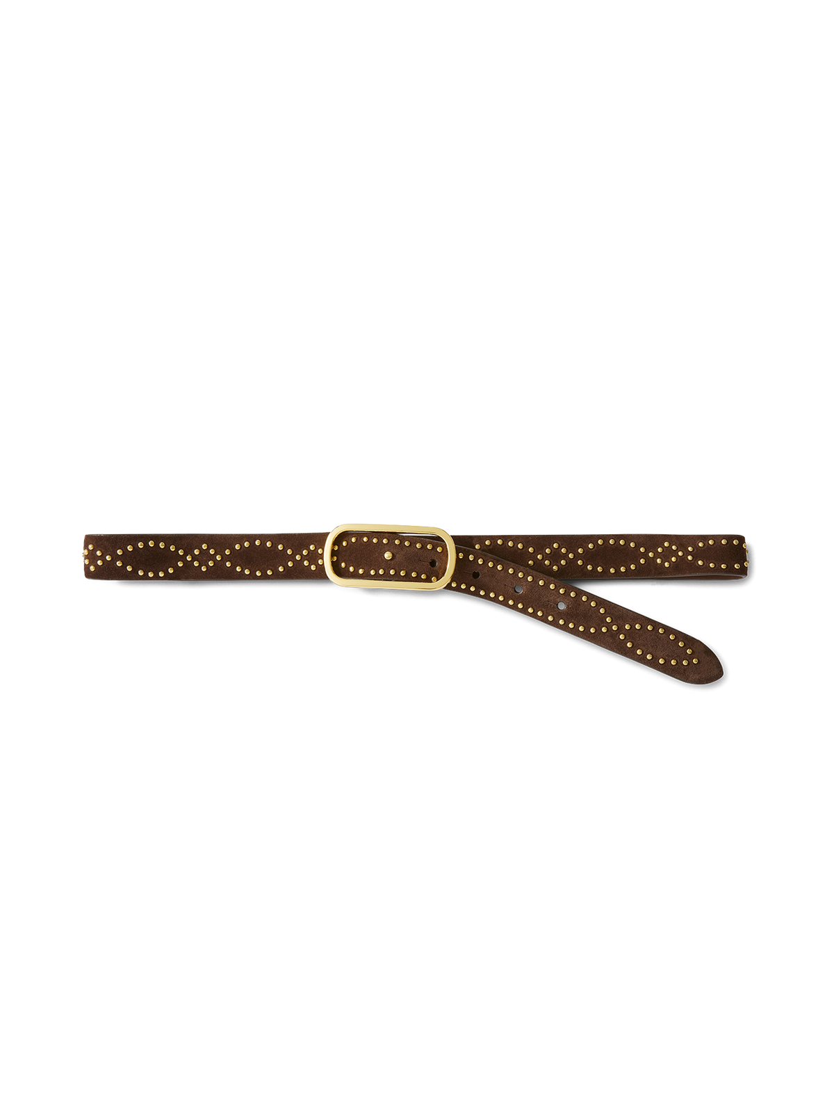 Veronica Beard | Western Studded Loop Belt in Dark Brown Espresso Espresso