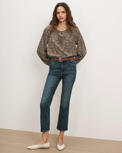 Veronica Beard | Milla Cropped Straight-Leg Jean in Roadside Blue Roadside Blue