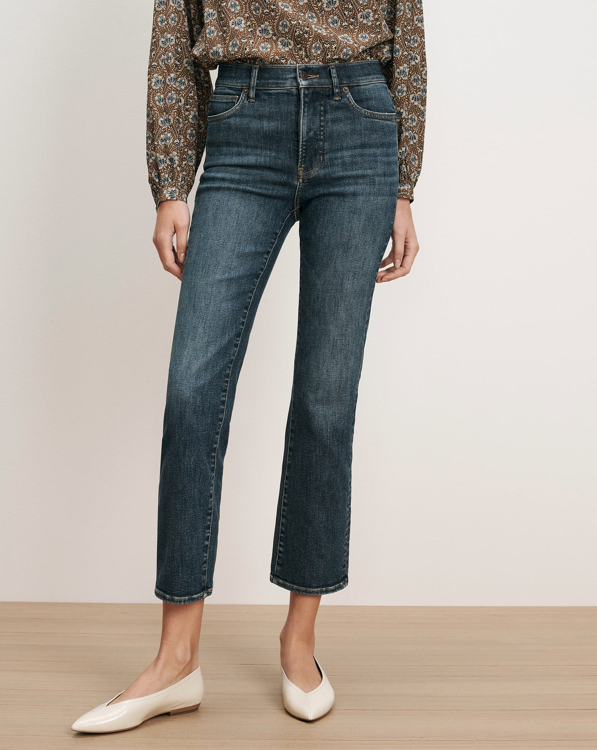 Veronica Beard | Milla Cropped Straight-Leg Jean in Roadside Blue Roadside Blue