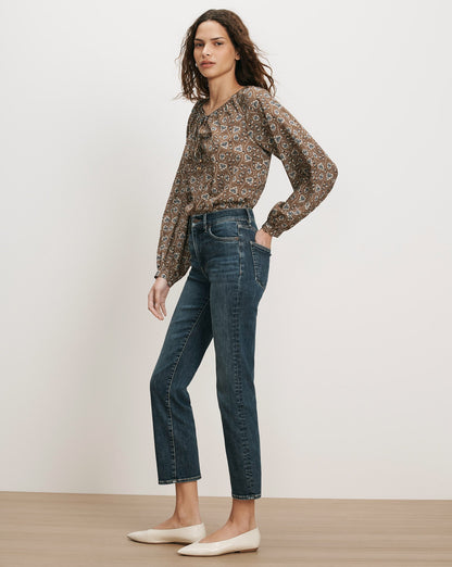 Veronica Beard | Milla Cropped Straight-Leg Jean in Roadside Blue Roadside Blue