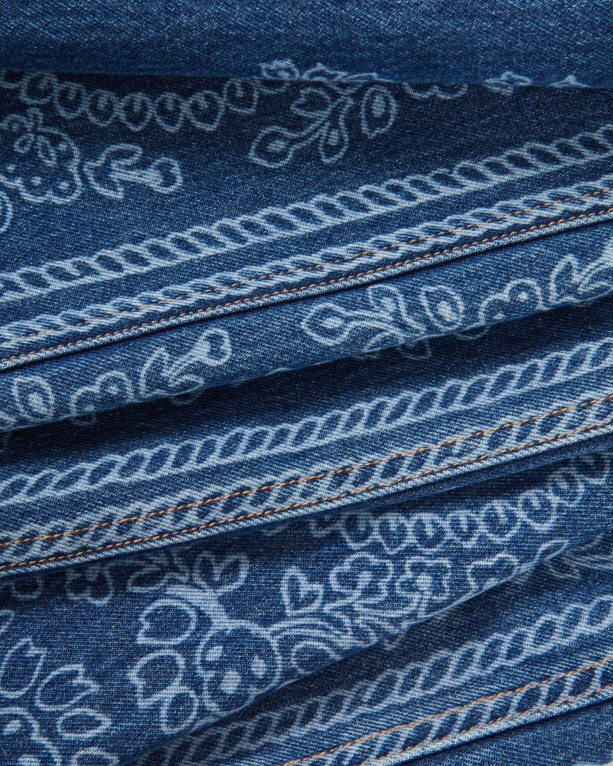 Veronica Beard | Taylor Bandana Print Wide-Leg Jean in Indigo Blue Indigo Bandana Indigo Bandana