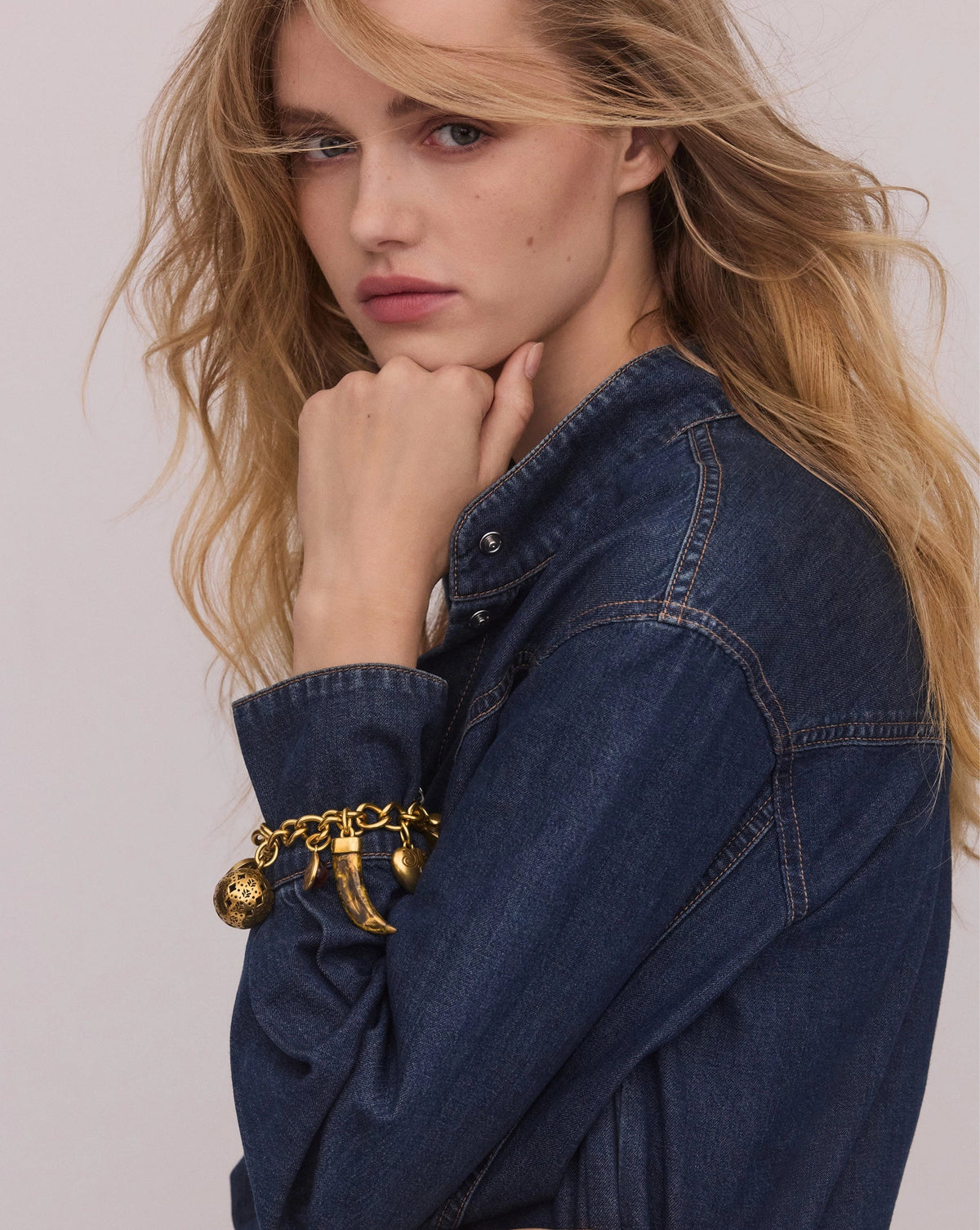 Veronica Beard | Western Chain Belt in Odb Gold Gold