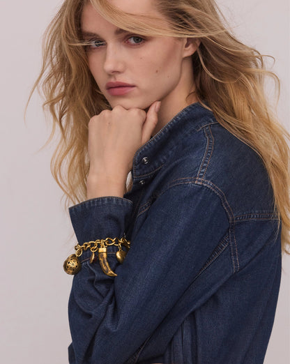 Veronica Beard | Western Chain Belt in Odb Gold Gold