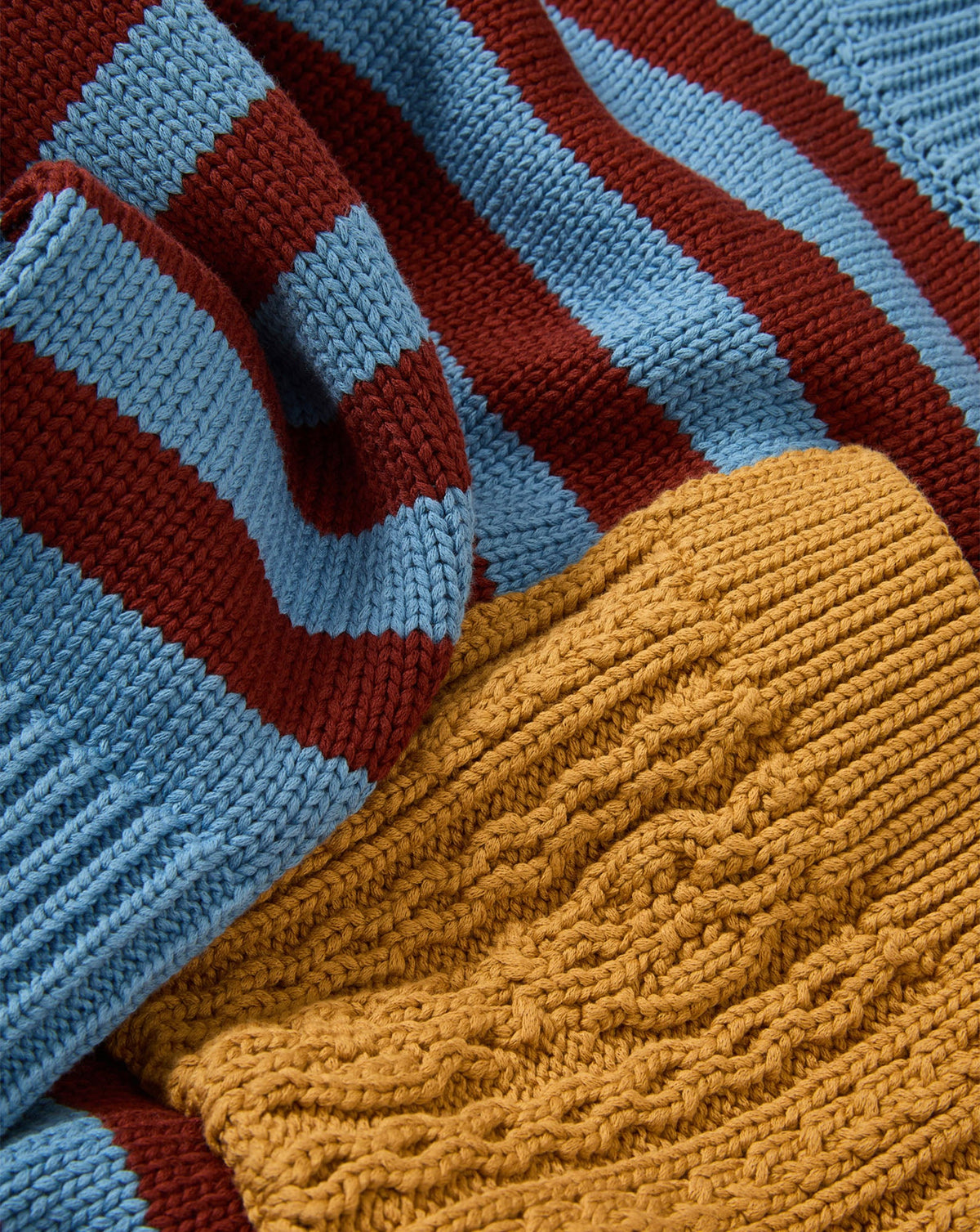 Veronica Beard | Emile Striped Pullover in Red & Blue Blue River/Rust/Mustard
