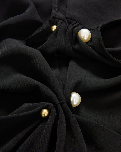 Veronica Beard | Freja Brooch Midi Dress in Black Black