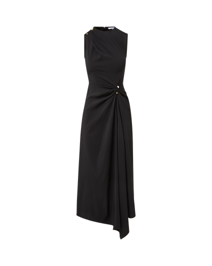 Veronica Beard | Freja Brooch Midi Dress in Black Black