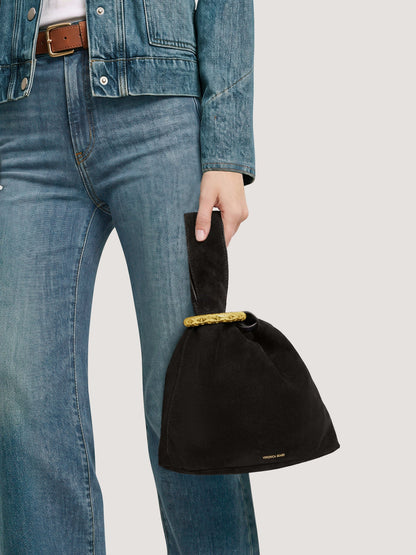Veronica Beard | Veronica Beard Swing Clutch in Black Suede Black