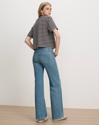 Veronica Beard | Sebastian Boxy Rhinestone T-Shirt in Heritage Navy Stripe Multi Heritage Navy Multi