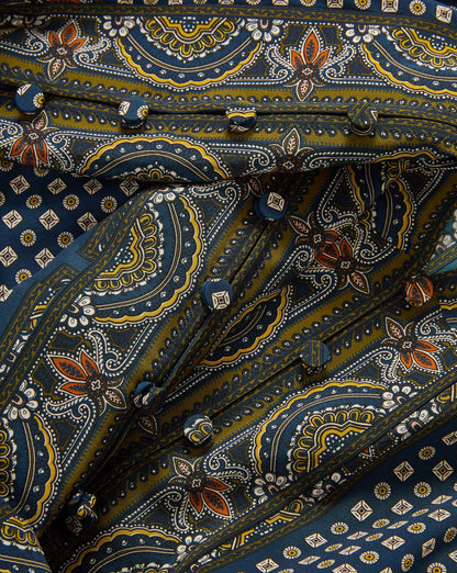Veronica Beard | Skye Scarf-Print Midi Dress in Heritage Navy Multi Heritage Navy Multi