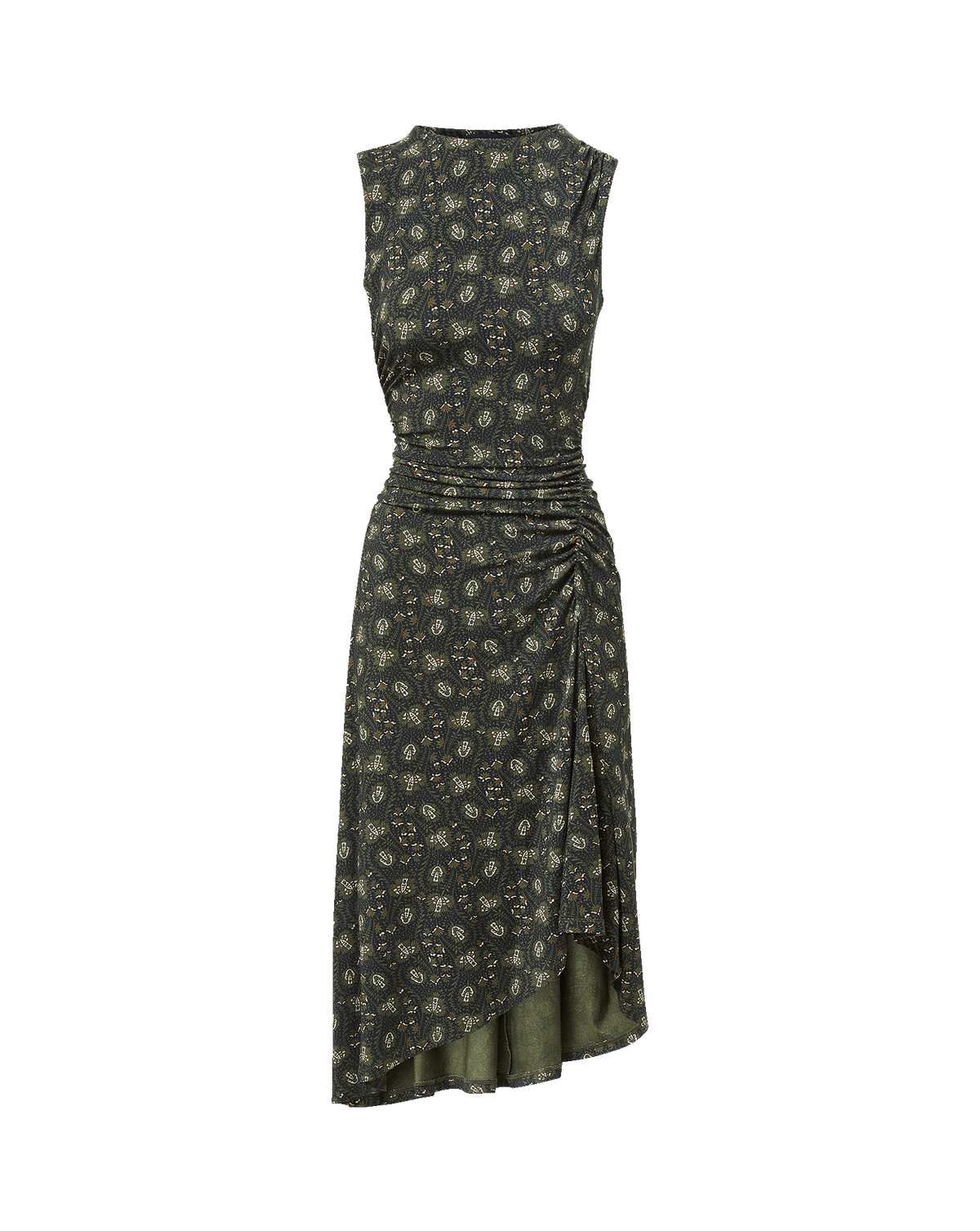 Veronica Beard | Theodora Sleeveless Midi Dress in Black Flora Multi Black Multi