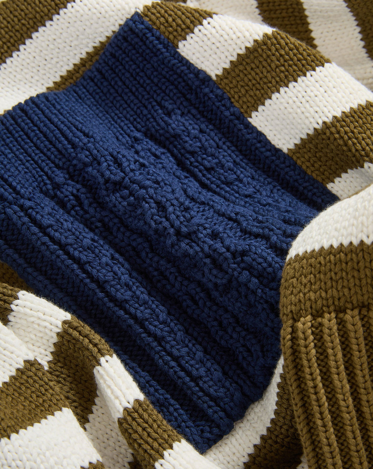 Veronica Beard | Emile Striped Pullover in Military Olive/Dove White/Heritage Navy Military Olive/Dove White/Heritage Navy