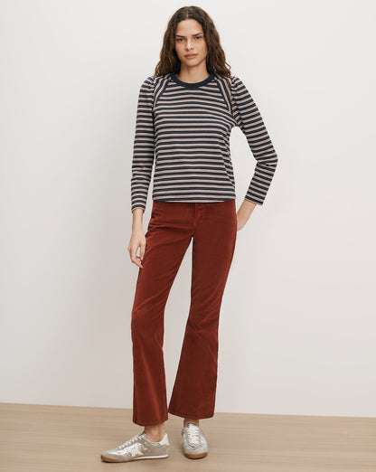 Veronica Beard | Mason Baseball T-Shirt in Heritage Navy Multi Stripes Heritage Navy Multi