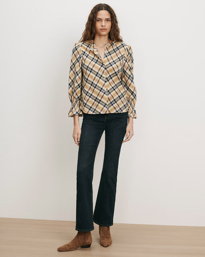 Veronica Beard | Ashlynn Plaid Blouse in Yellow Acorn Multi