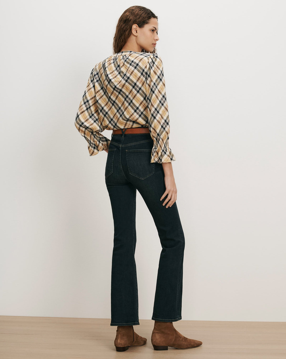 Veronica Beard | Ashlynn Plaid Blouse in Yellow Acorn Multi