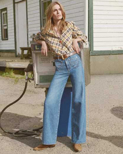 Veronica Beard | Ashlynn Plaid Blouse in Yellow Acorn Multi