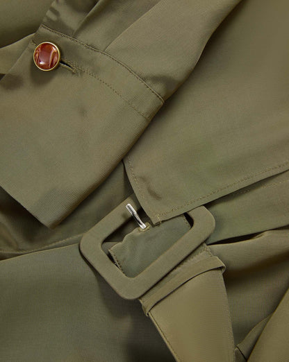 Veronica Beard | Darlis Belted Mini Dress in Pale Olive Green Pale Olive