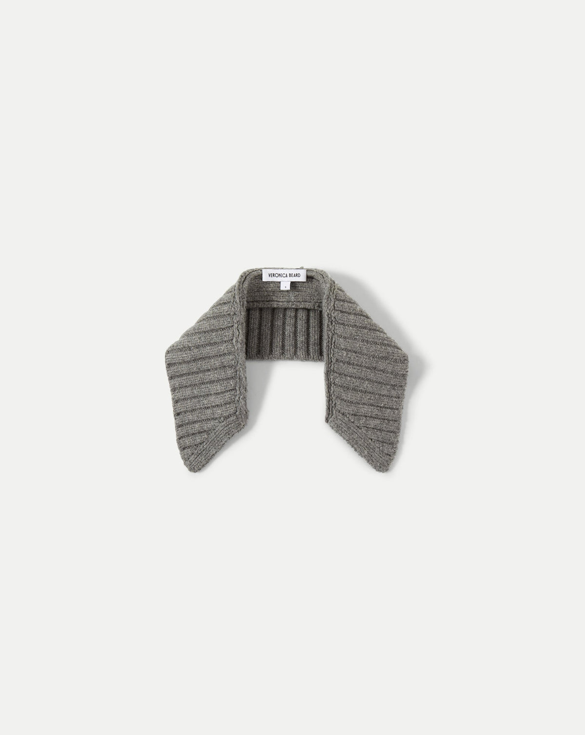 Veronica Beard | Wool Ribbed Collar in Medium Heather Grey Medium Heather Grey