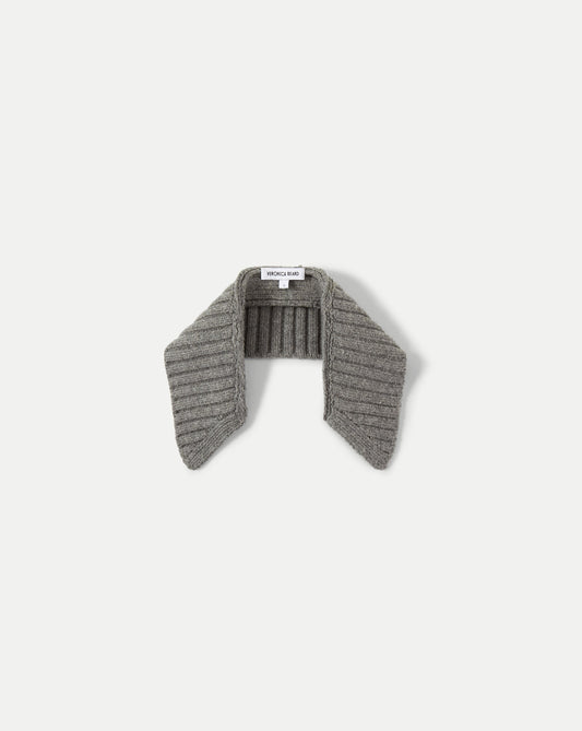 Veronica Beard | Wool Ribbed Collar in Medium Heather Grey Medium Heather Grey