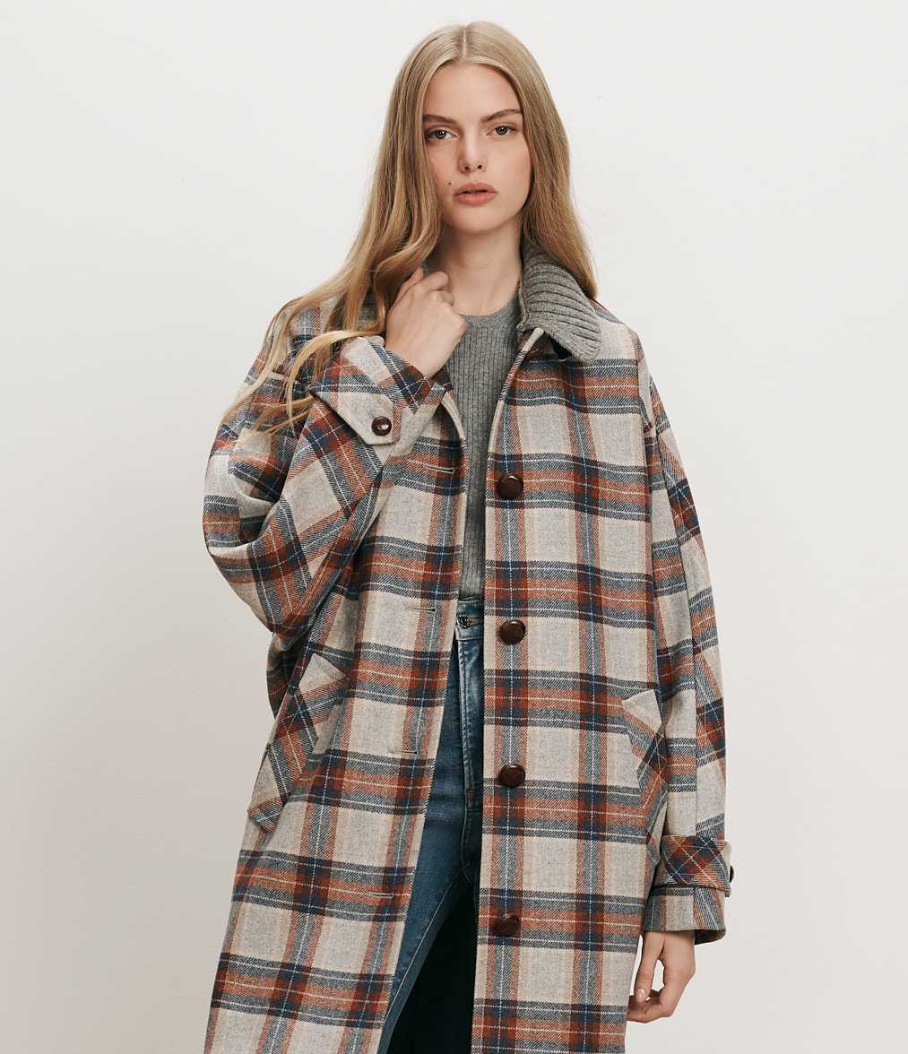 Veronica Beard | Wool Ribbed Collar in Medium Heather Grey Medium Heather Grey