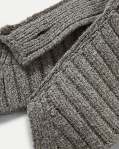 Veronica Beard | Wool Ribbed Collar in Medium Heather Grey Medium Heather Grey