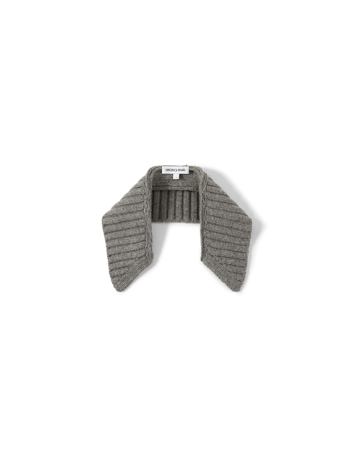 Veronica Beard | Wool Ribbed Collar in Medium Heather Grey Medium Heather Grey