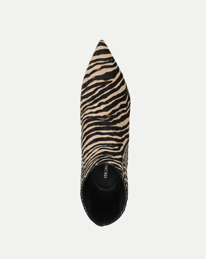 Veronica Beard | Lisa Kitten-Heel Ankle Boot in Zebra Ziger