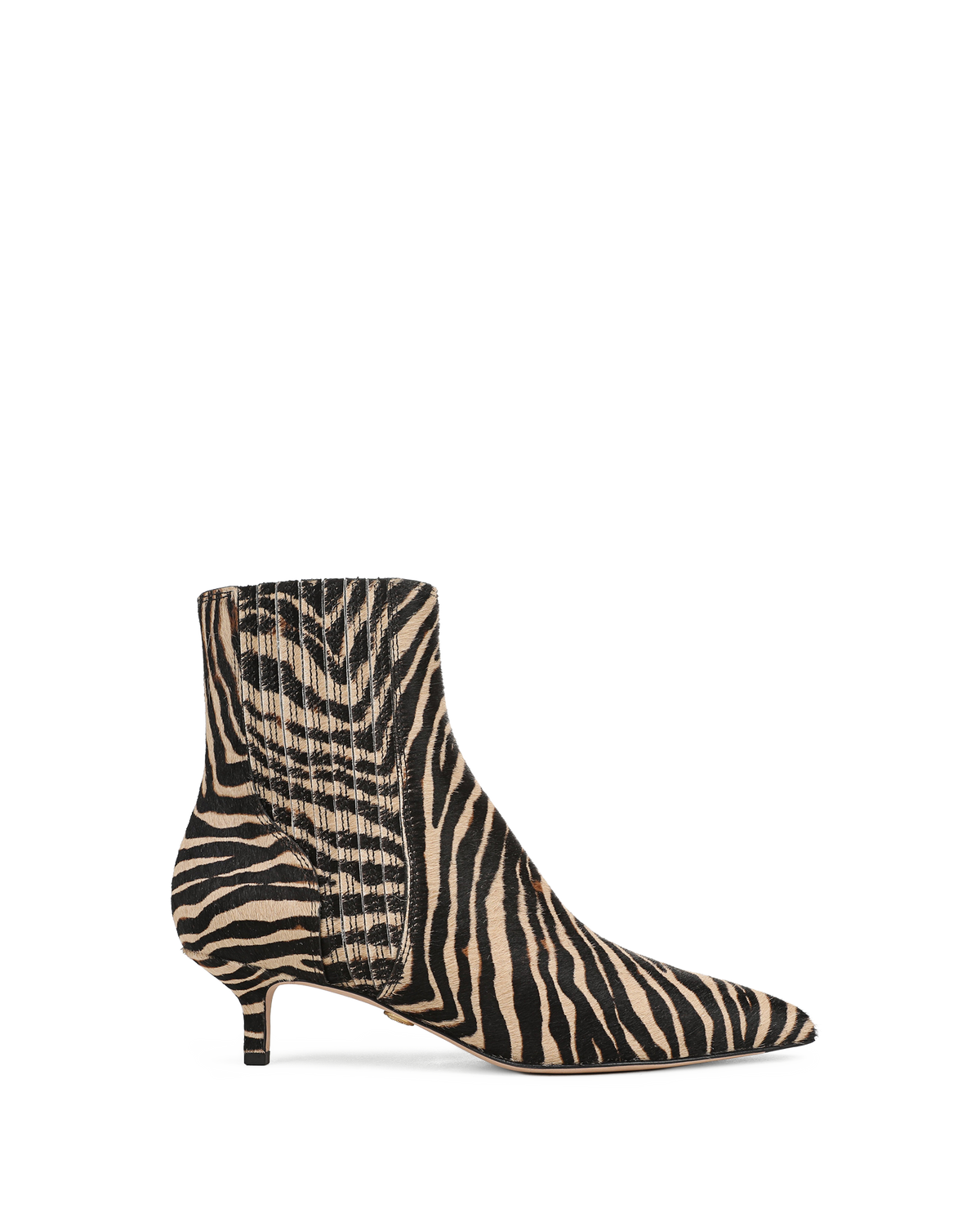 Veronica Beard | Lisa Kitten-Heel Ankle Boot in Zebra Ziger