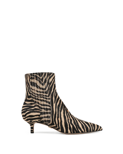Veronica Beard | Lisa Kitten-Heel Ankle Boot in Zebra Ziger