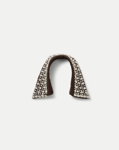 Veronica Beard | Crystal Embellished Collar in Espresso Brown Espresso