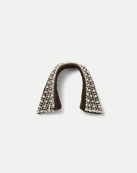Veronica Beard | Crystal Embellished Collar in Espresso Brown Espresso