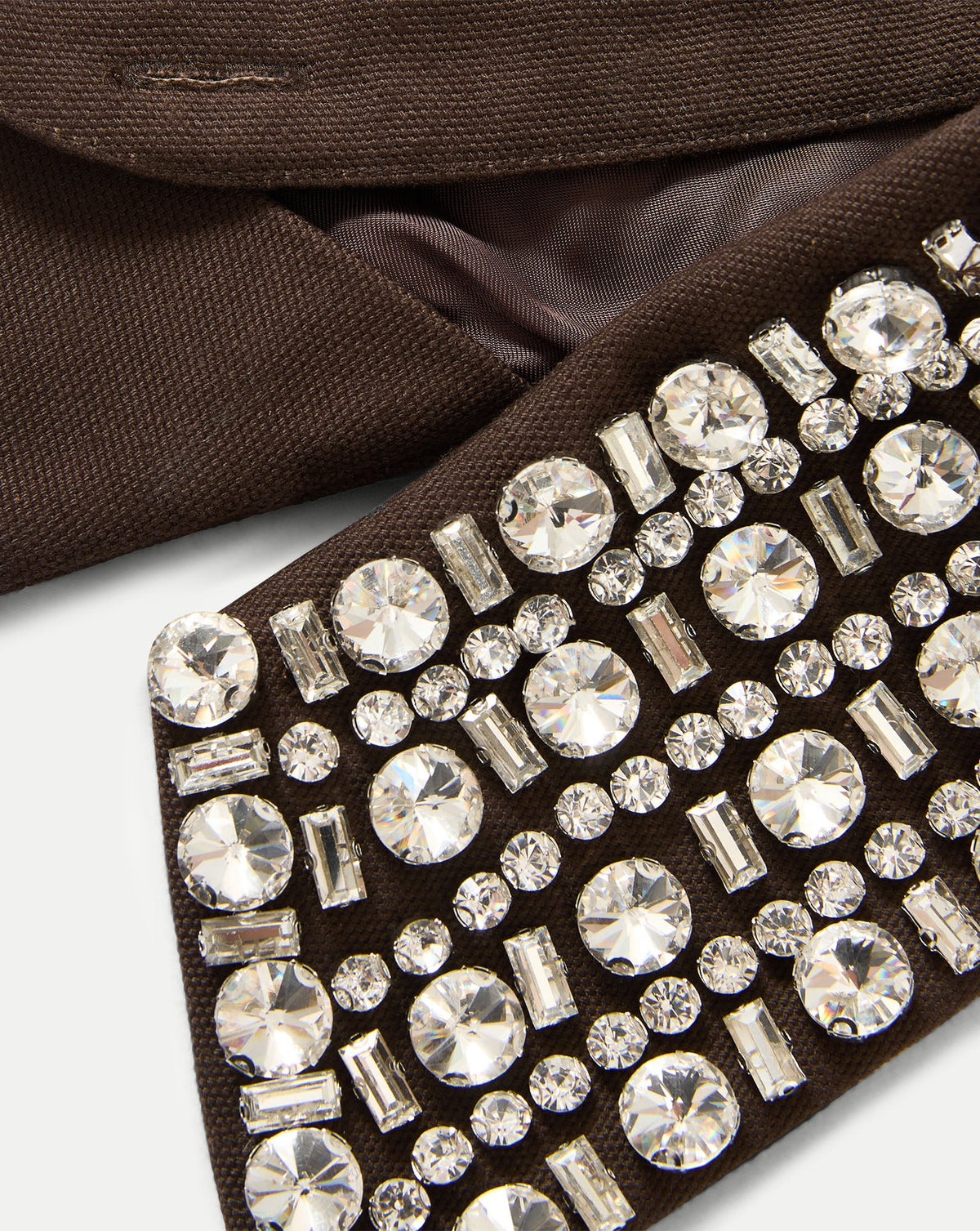 Veronica Beard | Crystal Embellished Collar in Espresso Brown Espresso