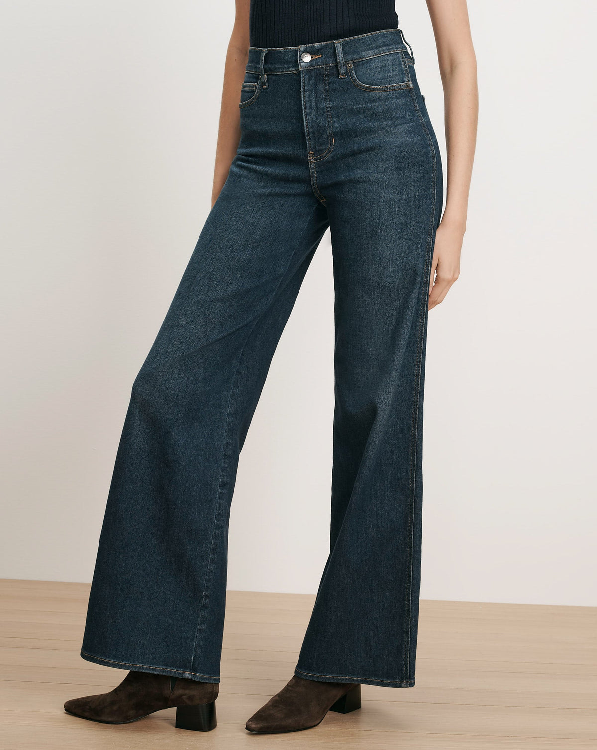 Veronica Beard | Taylor Wide-Leg Jean in Dark Blue Denim Sweet Dream Sweet Dream