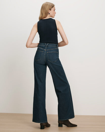 Veronica Beard | Taylor Wide-Leg Jean in Dark Blue Denim Sweet Dream Sweet Dream